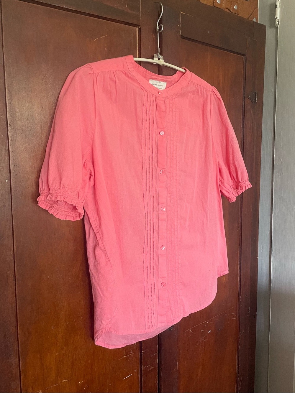 Lucky Brand Pintuck Button Blouse